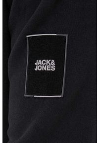 Jack & Jones bluza męska kolor czarny z kapturem gładka. Typ kołnierza: kaptur. Kolor: czarny. Wzór: gładki #5