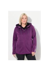 ULLA POPKEN - Damskie Sweter na polarze pluszowy polar dwukierunkowy suwak odblaski. Kolekcja: plus size. Kolor: fioletowy. Materiał: poliester, materiał. Sezon: zima. Sport: narciarstwo #1