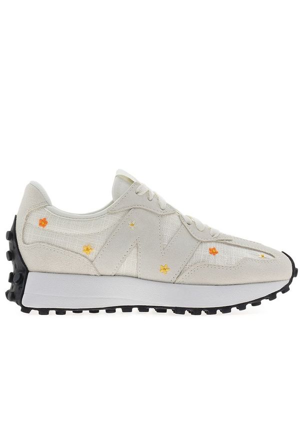 Buty New Balance WS327DCA - białe. Okazja: na co dzień. Zapięcie: sznurówki. Kolor: biały. Materiał: guma, zamsz, skóra. Szerokość cholewki: normalna