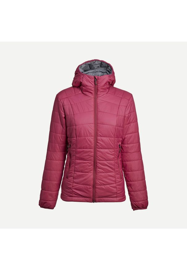 FORCLAZ - Kurtka trekkingowa damska zimowa Forclaz MT100 - 5°C. Kolor: fioletowy. Materiał: tkanina, poliester, syntetyk, poliamid, materiał. Sezon: zima