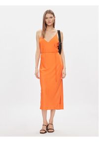 Calvin Klein Sukienka letnia K20K206776 Pomarańczowy Regular Fit. Kolor: pomarańczowy. Materiał: syntetyk. Sezon: lato #4