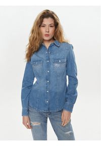 Guess Koszula jeansowa Equity W4RH76 D59K2 Niebieski Slim Fit. Kolor: niebieski. Materiał: bawełna, jeans