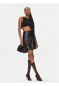 Vero Moda Spódnica skórzana Sof 10299436 Czarny Regular Fit. Kolor: czarny. Materiał: syntetyk