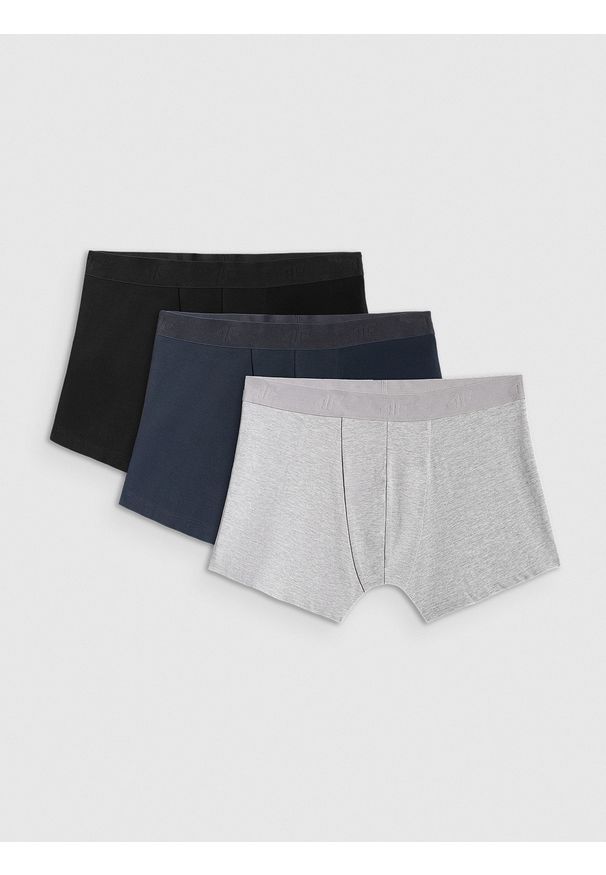 4f - 4F Bielizna bokserki (3-pack) męskie - multikolor L. Kolor: wielokolorowy. Materiał: elastan, bawełna, guma