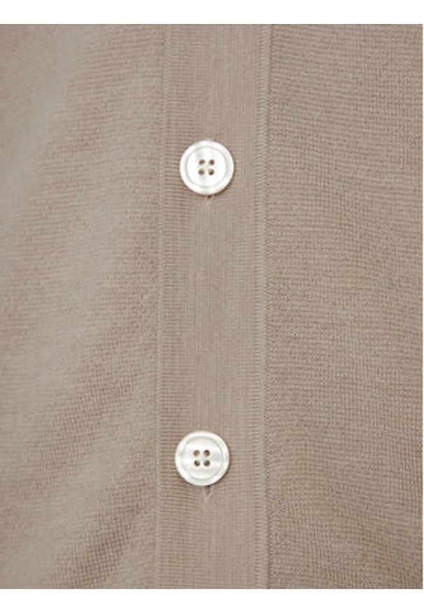 Selected Homme Kardigan Tray 16097127 Beżowy Regular Fit. Kolor: beżowy. Materiał: wełna