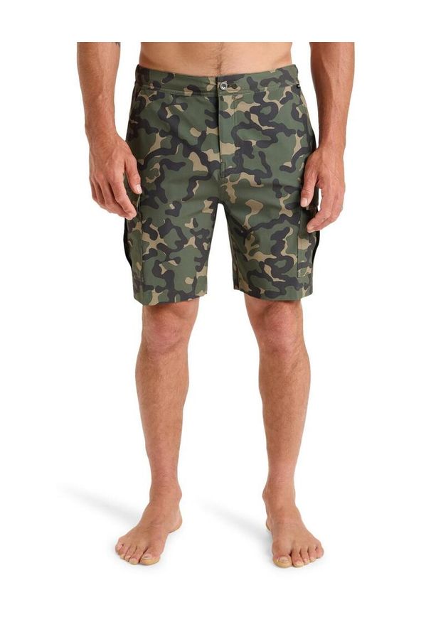 Quiksilver - Spodenki hybrydowe dla Mężczyzn HALF 19" Beżowy. Kolor: wielokolorowy, brązowy, zielony. Materiał: poliester, elastan, tkanina. Długość: krótkie. Sezon: lato