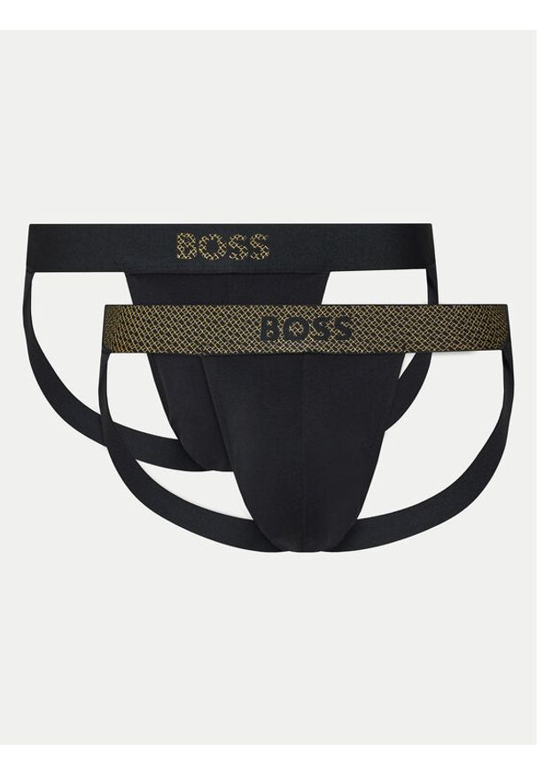 BOSS - Boss Komplet 2 par slipów Jock Strap 50524439 Czarny. Kolor: czarny. Materiał: bawełna