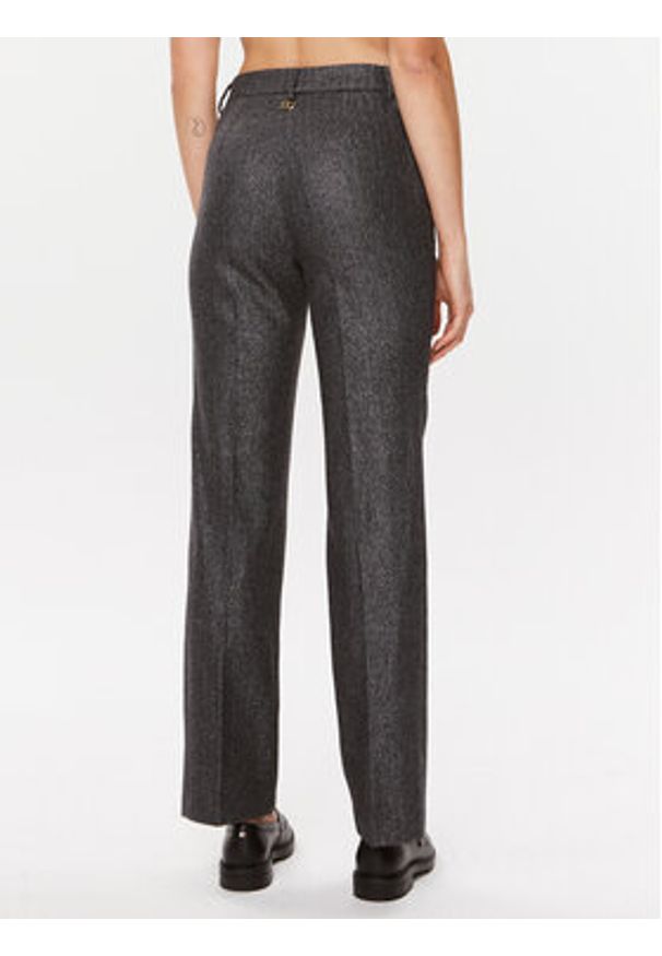 TwinSet - TWINSET Spodnie materiałowe 232TT2451 Szary Regular Fit. Kolor: szary. Materiał: wełna