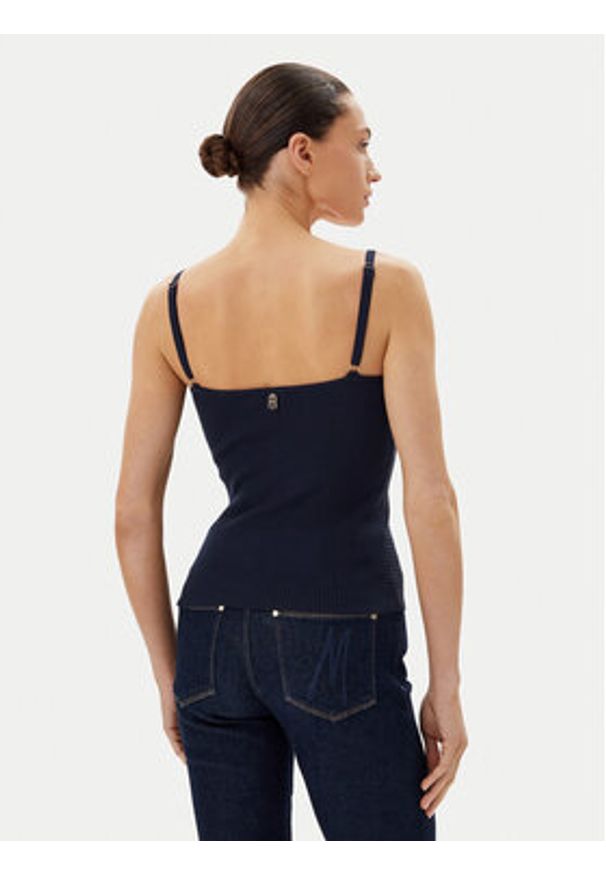 Fracomina Top FR25ST4006K410J9 Granatowy Slim Fit. Kolor: niebieski. Materiał: wiskoza