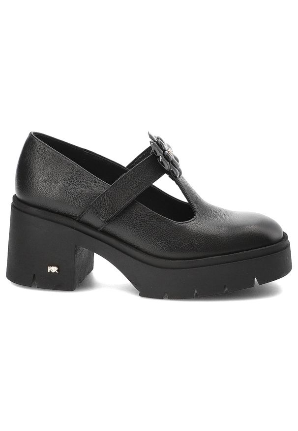 Czarne Półbuty Karino Buty Damskie Na Obcasie. Kolor: czarny. Materiał: skóra. Obcas: na obcasie. Styl: klasyczny, elegancki. Wysokość obcasa: średni