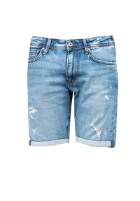 Pepe Jeans Szorty "Stanley" | PM800940WM8 | Stanley | Mężczyzna | Niebieski. Okazja: na co dzień. Kolor: niebieski. Materiał: bawełna, poliester, elastan. Wzór: aplikacja. Styl: casual