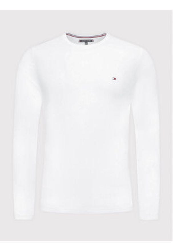 TOMMY HILFIGER - Tommy Hilfiger Longsleeve MW0MW10804 Biały Slim Fit. Kolor: biały. Materiał: bawełna. Długość rękawa: długi rękaw