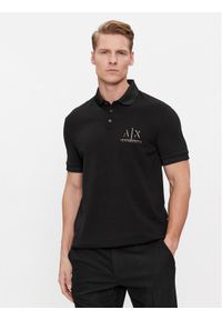 Armani Exchange Polo 3DZFSB ZJM5Z 1200 Czarny Regular Fit. Typ kołnierza: polo. Kolor: czarny. Materiał: bawełna