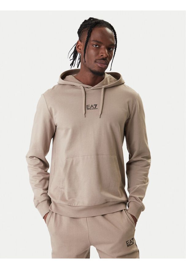 EA7 Emporio Armani Bluza 8NPM32 PJVRZ U6167 Beżowy Regular Fit. Kolor: beżowy. Materiał: bawełna