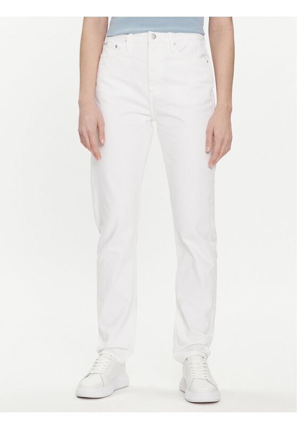 Calvin Klein Jeans Jeansy Authentic J20J222741 Biały Slim Fit. Kolor: biały