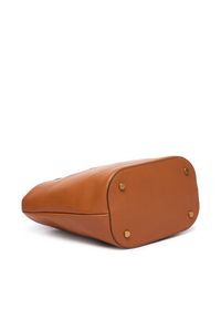 TOMMY HILFIGER - Tommy Hilfiger Torebka Th Marina Bucket Leather AW0AW18739 Brązowy. Kolor: brązowy. Materiał: skórzane #5