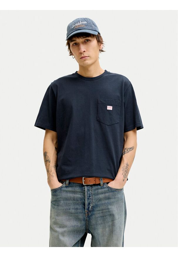 Jack & Jones T-Shirt Blucaleb 12293019 Granatowy Regular Fit. Kolor: niebieski. Materiał: bawełna