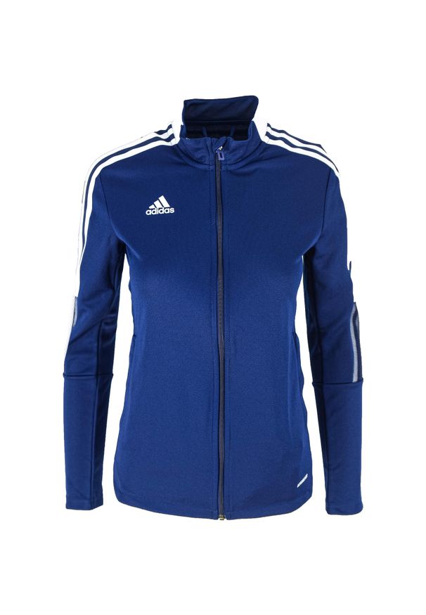 Adidas - Bluza piłkarska damska adidas Tiro 21 Track. Kolor: biały, niebieski, wielokolorowy. Sport: piłka nożna