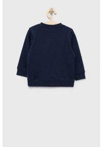 Tom Tailor bluza bawełniana dziecięca kolor granatowy z nadrukiem. Okazja: na co dzień. Kolor: niebieski. Materiał: bawełna. Wzór: nadruk. Styl: casual