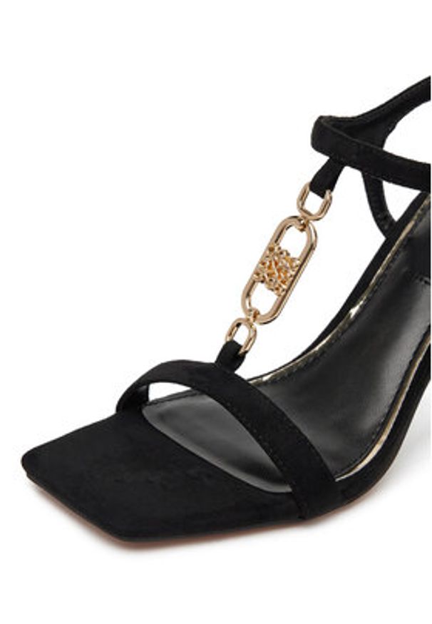 Nine West Sandały S3SH1996-01 Czarny. Kolor: czarny. Materiał: materiał
