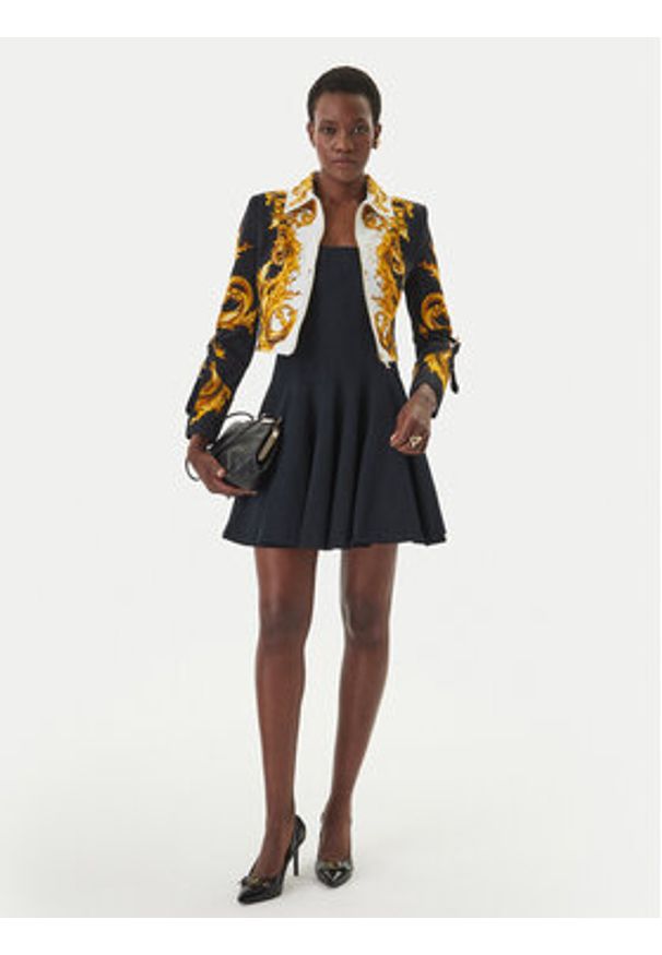 Versace Jeans Couture Marynarka 80HAS47P ES162 Kolorowy Slim Fit. Materiał: bawełna. Wzór: kolorowy