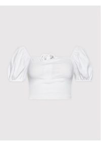 Brave Soul Bluzka LTS-149EMILIA Biały Slim Fit. Kolor: biały. Materiał: bawełna #5