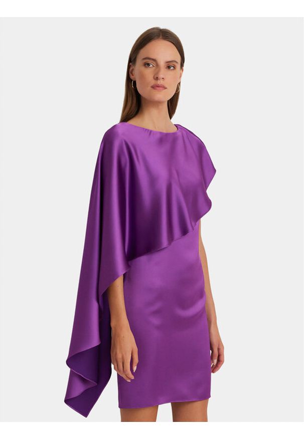 Lauren Ralph Lauren Sukienka koktajlowa 253925915001 Fioletowy Regular Fit. Kolor: fioletowy. Materiał: syntetyk. Styl: wizytowy