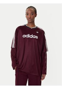 Adidas - adidas Bluzka KC6432 Bordowy Oversize. Kolor: czerwony. Materiał: syntetyk #1
