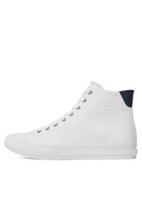 TOMMY HILFIGER - Tommy Hilfiger Sneakersy Th Hi Vulc Street Lth Ess FM0FM04897 Biały. Kolor: biały. Materiał: skóra