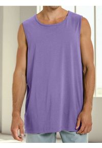 Sinsay - Bawełniany tank top - fioletowy. Kolor: fioletowy. Materiał: bawełna