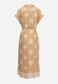 Born2be - Brązowa Sukienka z Wiskozą o Koszulowym Kroju Zapinana na Guziki Mivitia. Okazja: na spotkanie biznesowe, na spacer. Typ kołnierza: dekolt w kształcie V. Kolor: brązowy. Materiał: wiskoza. Typ sukienki: koszulowe. Styl: biznesowy, elegancki #2