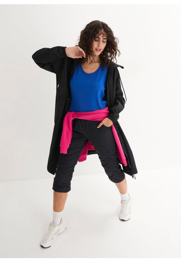 bonprix - Spodnie trekkingowe funkcyjne, dł. 3/4. Kolor: czarny. Materiał: materiał