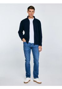 Big-Star - Bluza męska polarowa rozpinana granatowa Malkom 403. Kolor: niebieski. Materiał: polar. Sezon: jesień, lato, zima, wiosna