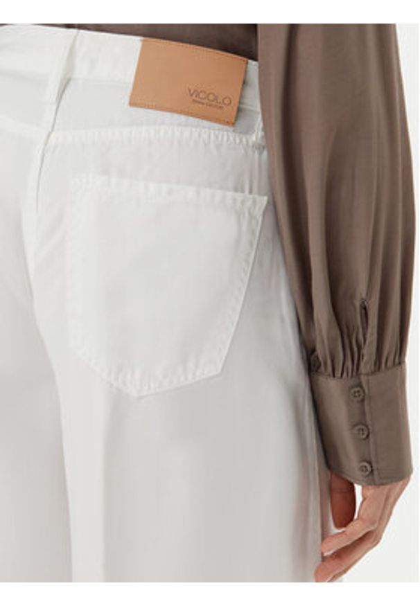 ViCOLO Jeansy DD5043 Biały Wide Leg. Kolor: biały