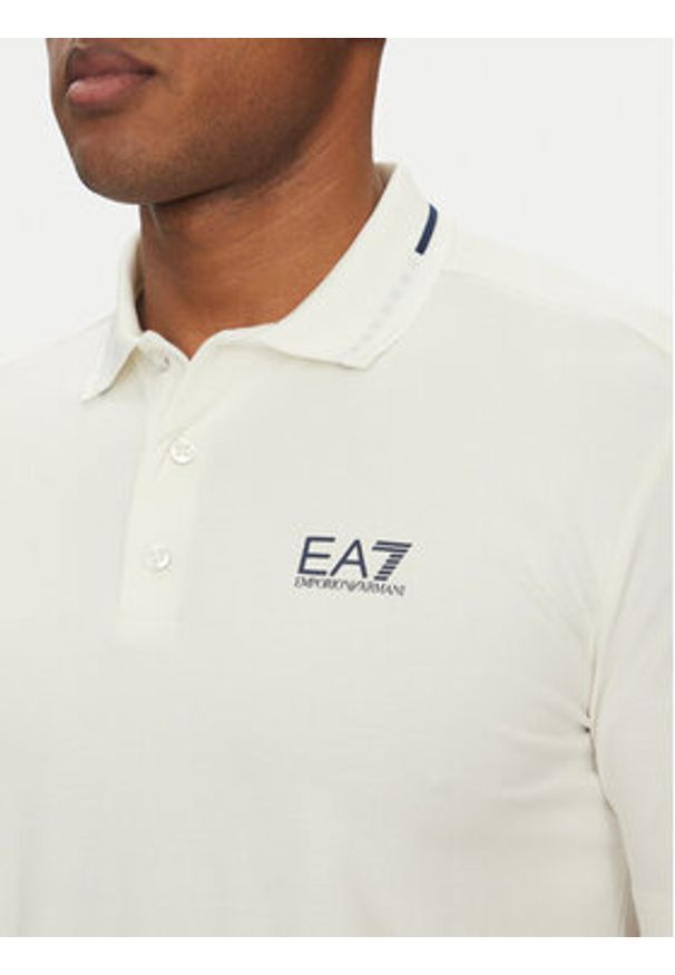 EA7 Emporio Armani Polo 7M000184 AF13511 U0005 Biały Regular Fit. Typ kołnierza: polo. Kolor: biały. Materiał: bawełna