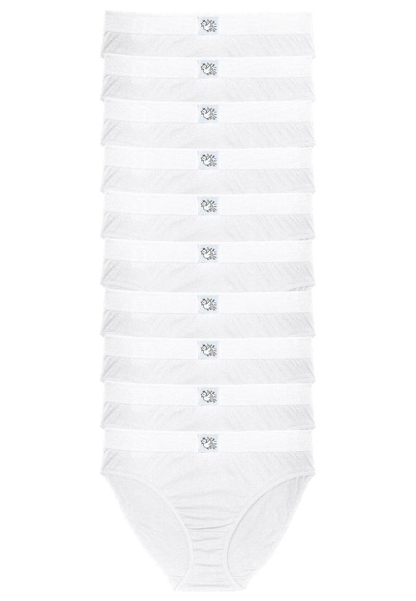 bonprix - Figi (10 par). Kolor: biały. Wzór: aplikacja