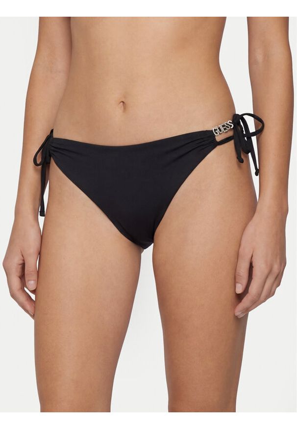 Guess Dół od bikini E6GO18 MC040 Czarny. Kolor: czarny. Materiał: syntetyk