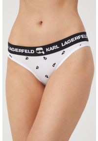 Karl Lagerfeld stringi kolor biały. Kolor: biały. Materiał: materiał, bawełna