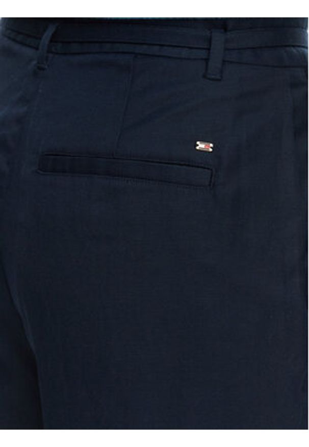 TOMMY HILFIGER - Tommy Hilfiger Spodnie materiałowe WW0WW48884 Granatowy Wide Leg. Kolor: niebieski. Materiał: syntetyk