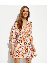ACLER AUSTRALIA - Wzorzysta sukienka Northbrook. Kolor: brązowy. Materiał: tkanina, wiskoza, len, nylon. Wzór: nadruk. Długość: mini