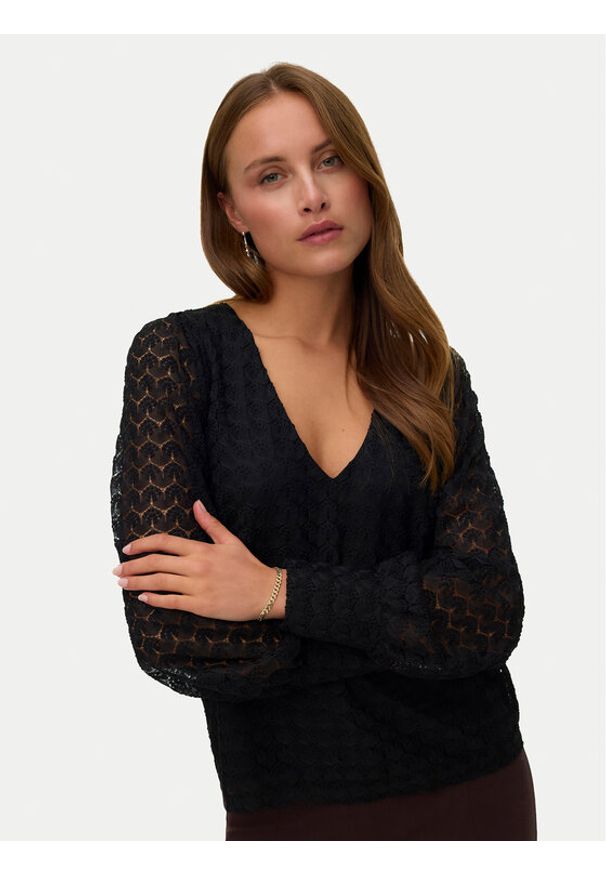 Vero Moda Bluzka Vmbecca 10336137 Czarny Regular Fit. Kolor: czarny. Materiał: syntetyk