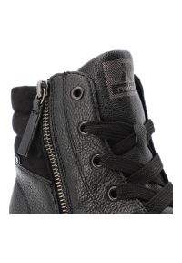 Czarne Sneakersy Rieker Wygodne Obuwie Damskie Na Platformie. Zapięcie: sznurówki. Kolor: czarny. Materiał: skóra. Obcas: na platformie. Sport: turystyka piesza #3