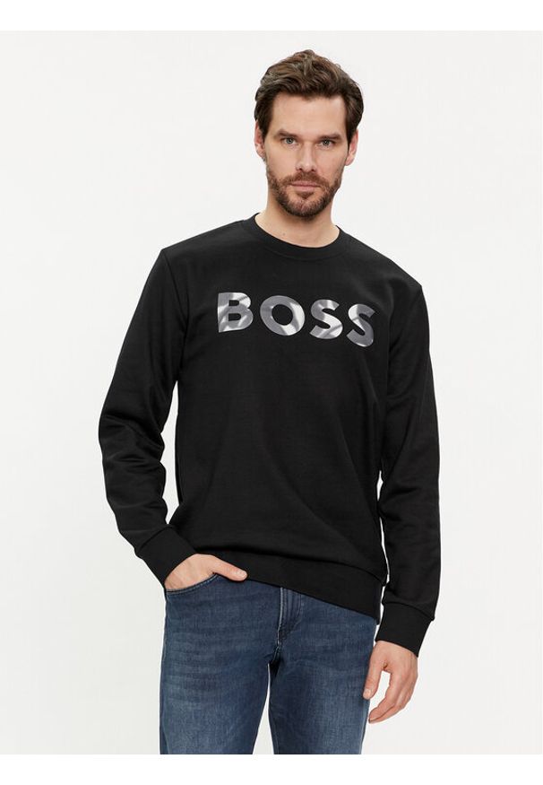 BOSS - Boss Bluza Soleri 15 50513373 Czarny Regular Fit. Kolor: czarny. Materiał: bawełna