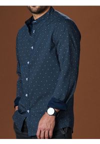 Sinsay - Koszula slim fit - granatowy. Kolor: niebieski