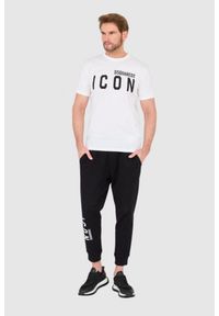 DSQUARED2 Biały t-shirt męski z dużym logo icon, Rozmiar M. Kolor: biały #2