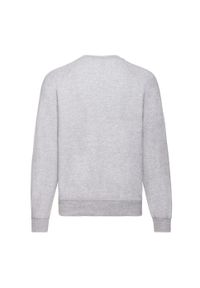 FRUIT OF THE LOOM - Męska Klasyczna Zwykła Bluza Raglanowa. Kolor: szary. Długość rękawa: raglanowy rękaw