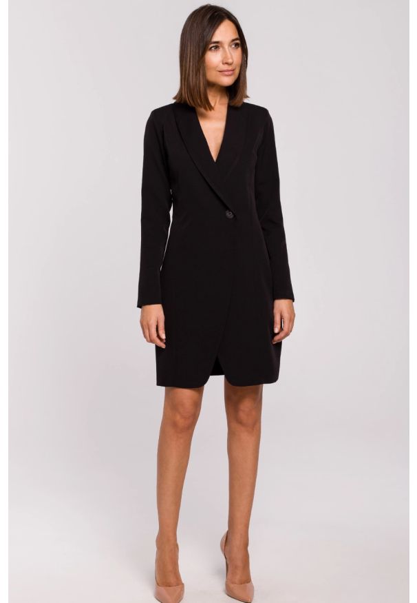 Stylove - Elegancka sukienka marynarka biznesowa do pracy czarna. Okazja: na spotkanie biznesowe, do pracy. Kolor: czarny. Styl: biznesowy, elegancki