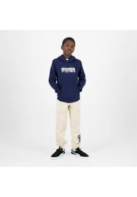 Bluza dziecięca Puma z kapturem. Typ kołnierza: kaptur. Kolor: niebieski. Materiał: materiał, bawełna. Sport: joga i pilates