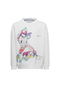 Adidas - Bluza dziewczęca adidas Disney Daisy Duck. Kolor: biały, wielokolorowy, niebieski. Wzór: motyw z bajki