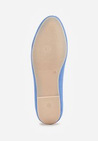 Born2be - Niebieskie Balerinki z Imitacji Zamszu z Okrągłym Noskiem Garneli. Okazja: na co dzień, na spacer. Nosek buta: okrągły. Kolor: niebieski. Materiał: zamsz. Sezon: wiosna, jesień. Styl: wizytowy, casual, klasyczny, elegancki #4